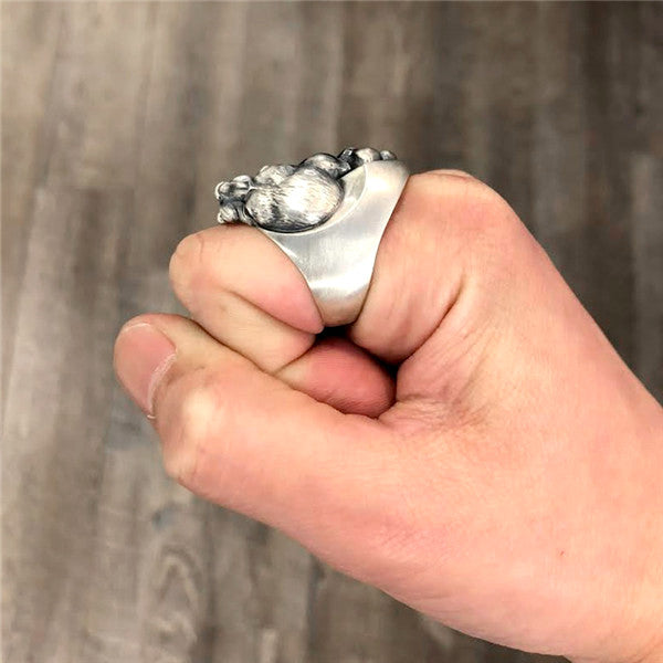 【Silver Monsters】日本雕畫雙絕 Dual Flow 2019春夏新作「TORA」 純銀 虎之戒