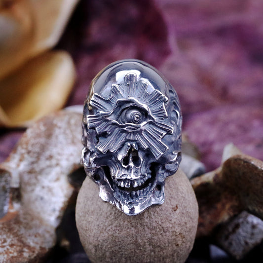 【Silver Monsters】日本新銳 Merciless God -悟- 原創設計 獨眼骷髏 手作純銀戒指