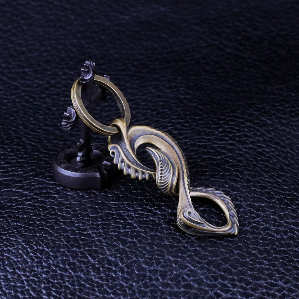 【Silver Monsters】日本匠級 曲線異形 Ability Normal 黃銅抽象曲線鑰匙扣