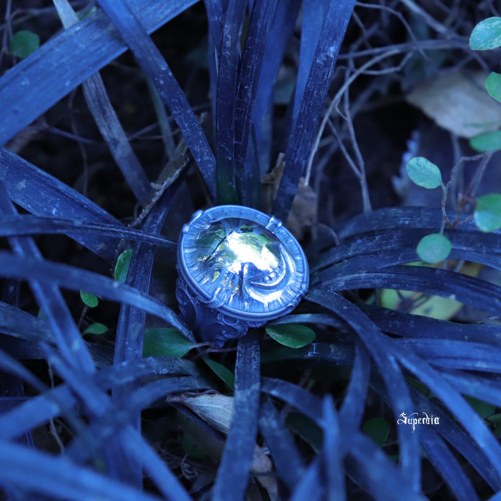 【Silver Monsters】日本暗系古典 Superbia "Shining B" 原創噴砂做舊 閃耀 純銀戒指