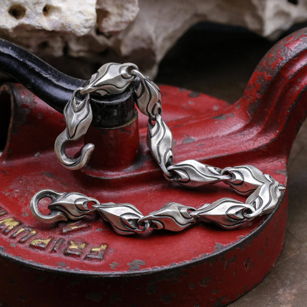 【Silver Monsters】日本前衛宗師 Glam Scale 機甲王原創設計 立體稜甲 純銀實心手鍊