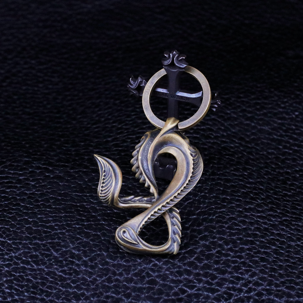 【Silver Monsters】日本匠級 曲線異形 Ability Normal 黃銅抽象曲線鑰匙扣