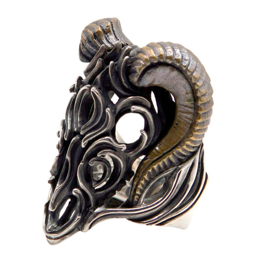 【Silver Monsters】日本新銳 Merciless God 原創設計 惡魔羊角 巴風特 純銀戒指