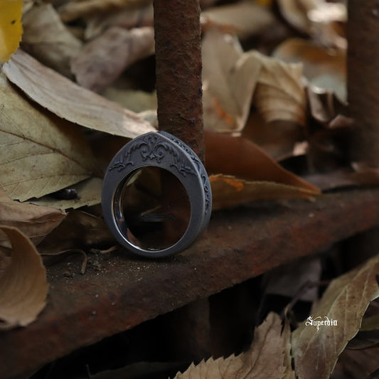 【Silver Monsters】日本暗系古典 Superbia "Grotesque 2" 怪誕 噴砂做舊 純銀戒指