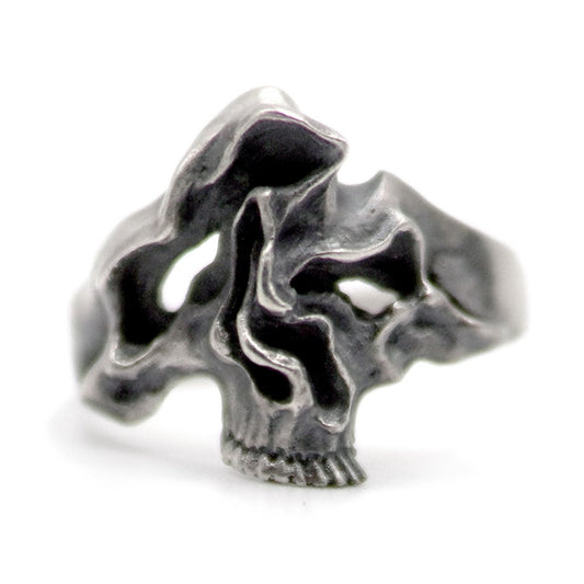 【Silver Monsters】日本雕畫雙絕 DUAL FLOW 原創手作 迷幻骷髏S 純銀戒指