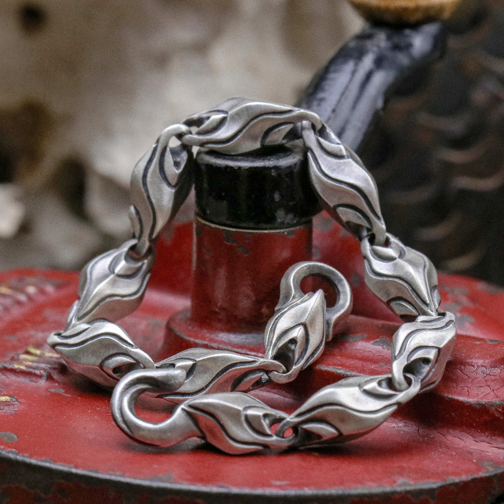 【Silver Monsters】日本前衛宗師 Glam Scale 機甲王原創設計 立體稜甲 純銀實心手鍊