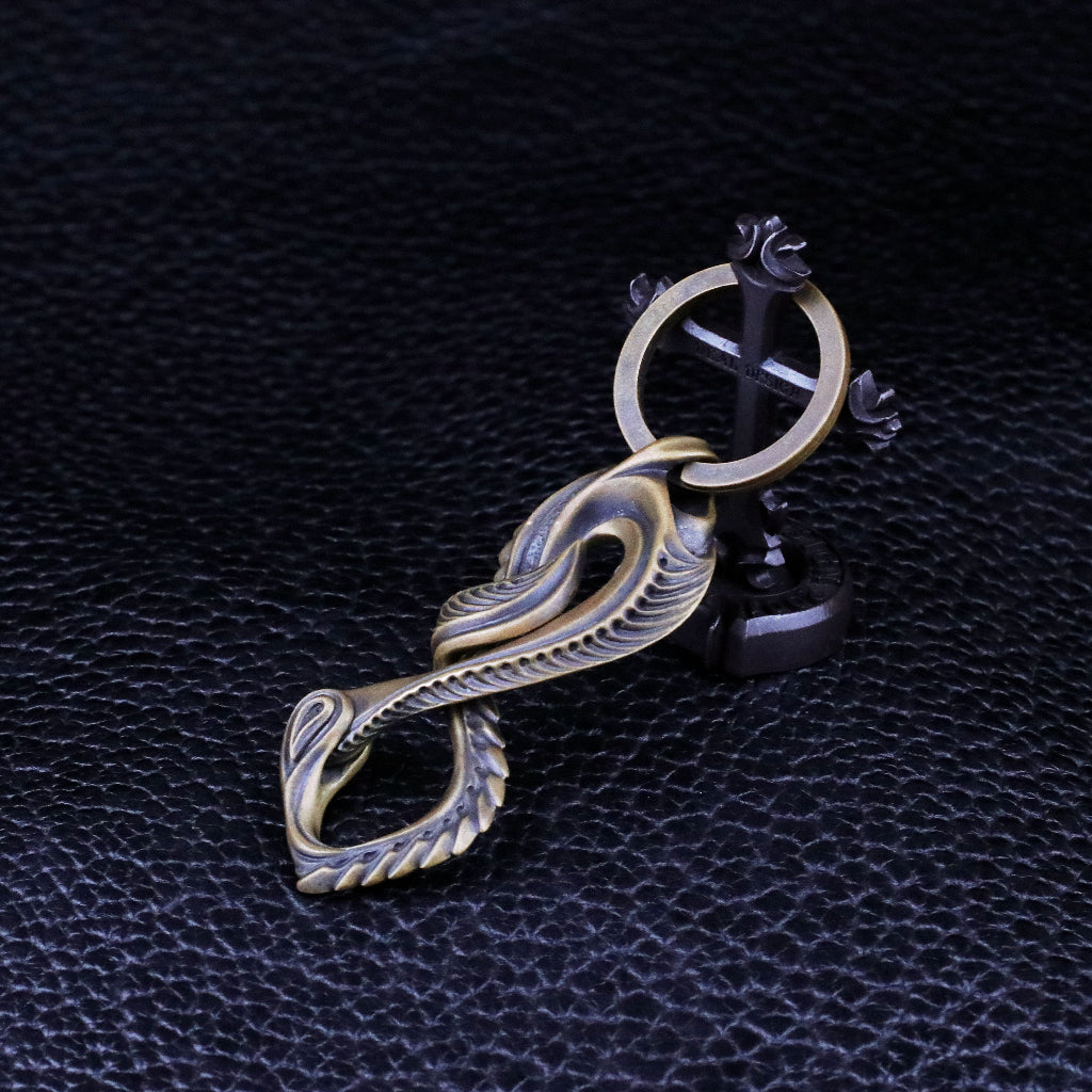 【Silver Monsters】日本匠級 曲線異形 Ability Normal 黃銅抽象曲線鑰匙扣