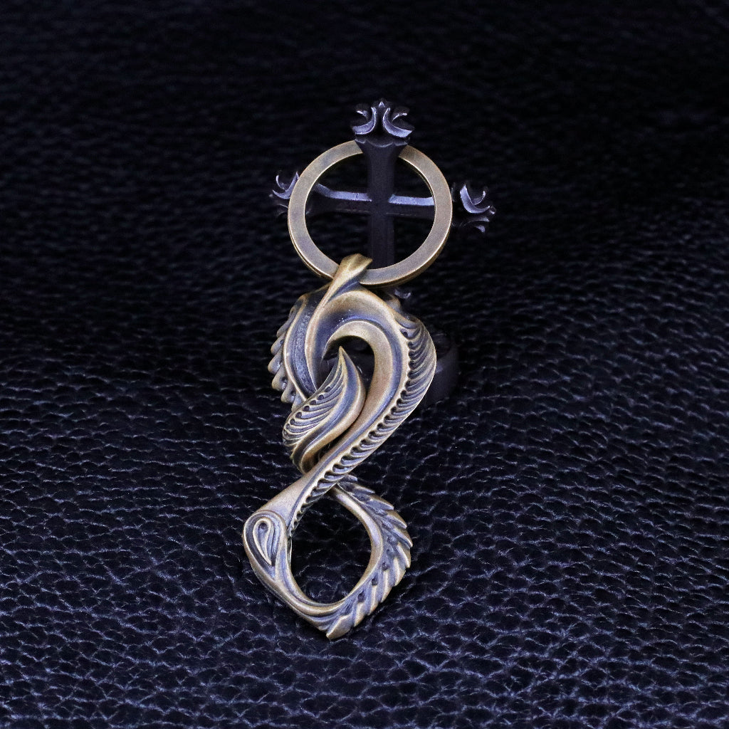 【Silver Monsters】日本匠級 曲線異形 Ability Normal 黃銅抽象曲線鑰匙扣