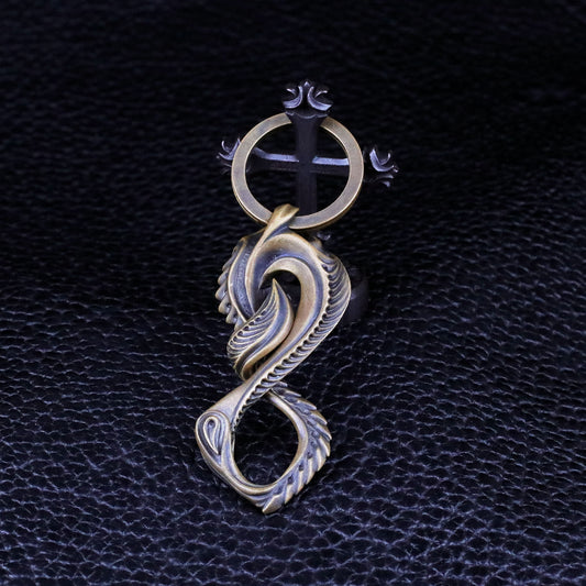 【Silver Monsters】日本匠級 曲線異形 Ability Normal 黃銅抽象曲線鑰匙扣