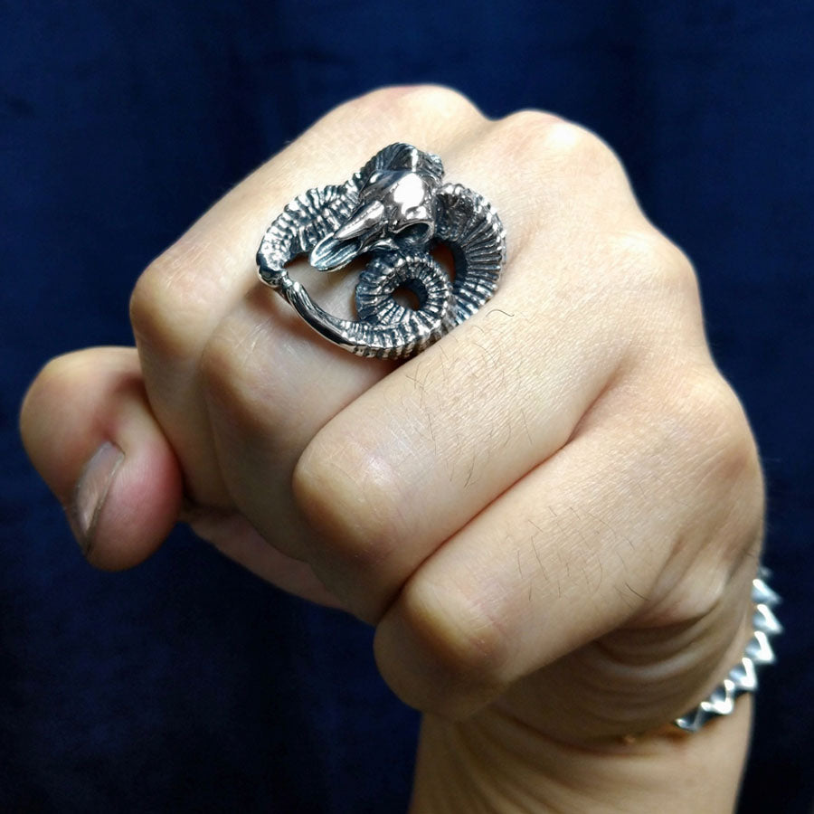 【Silver Monsters】幻獸異骸 日本 Strange Freak Designs 原創 巨角公羊 純銀戒指