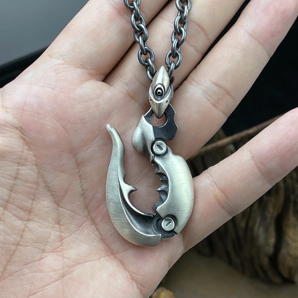 【Silver Monsters】前衛宗師日本Glam Scale 機甲王原創設計 重磅機甲巨蟹鉗純銀吊墜