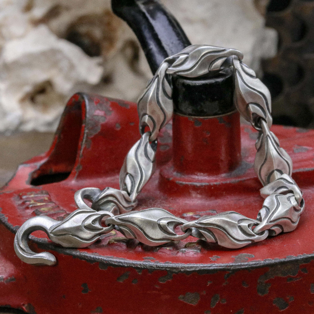 【Silver Monsters】日本前衛宗師 Glam Scale 機甲王原創設計 立體稜甲 純銀實心手鍊