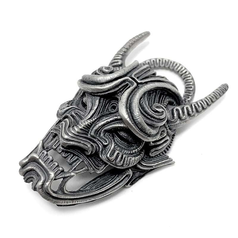 【Silver Monsters】日本雕畫雙絕 DUAL FLOW 原創手作 繩紋般若 純銀吊墜