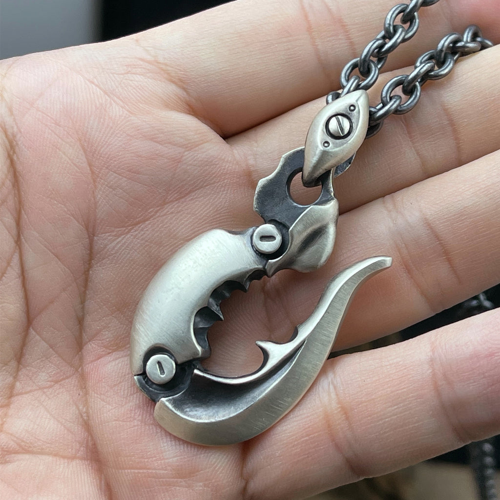 【Silver Monsters】前衛宗師日本Glam Scale 機甲王原創設計 重磅機甲巨蟹鉗純銀吊墜