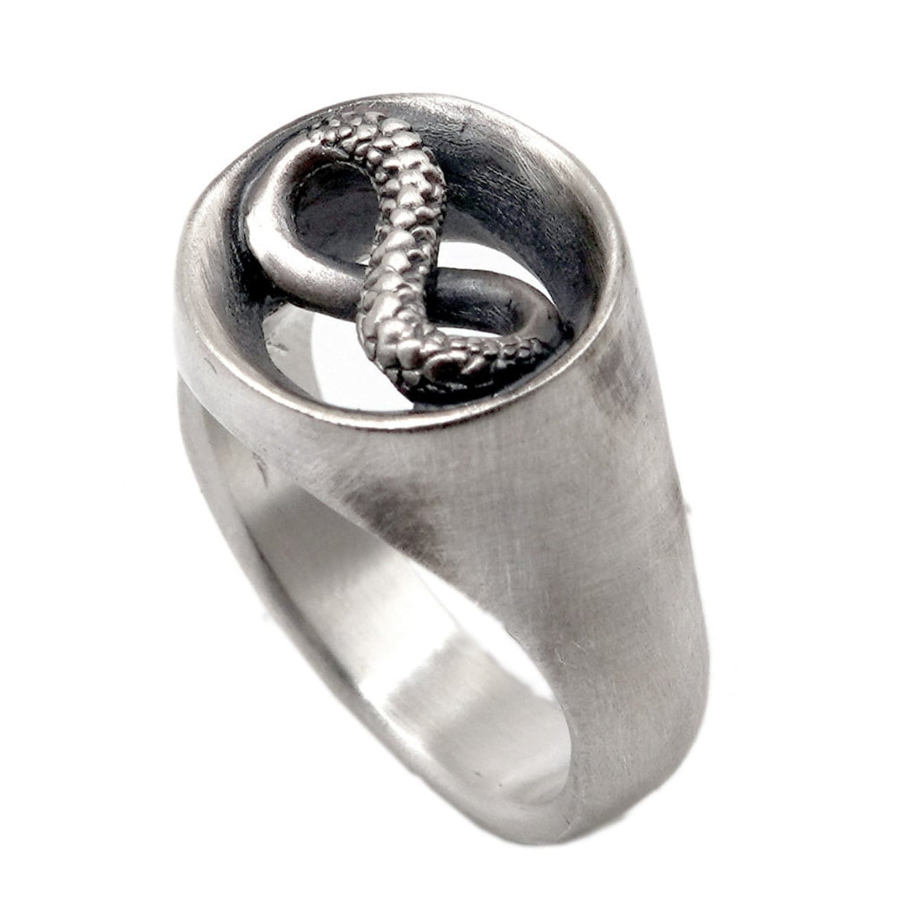 【Silver Monsters】日本雕畫雙絕 DUAL FLOW 原創精雕 無限宇宙 蛇鱗 純銀 戒指