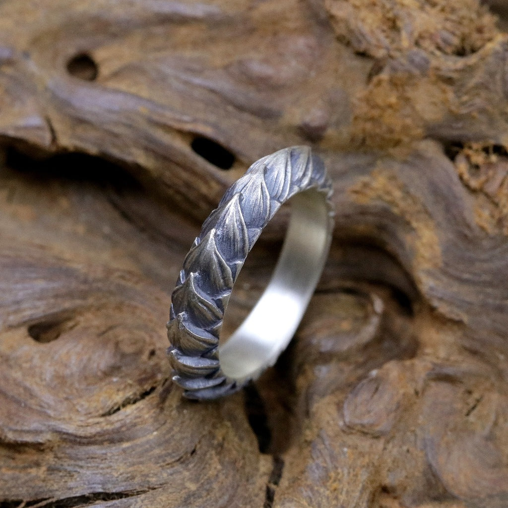 【Silver Monsters】日本雕畫雙絕 Dual Flow 原創手作 紅蓮花瓣S 純銀戒指