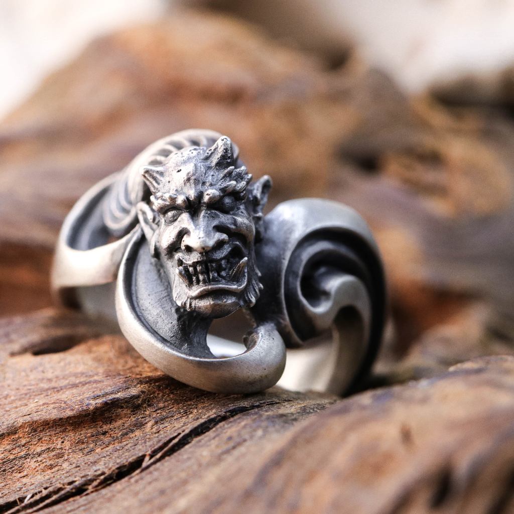 【Silver Monsters】日本雕畫雙絕 Dual Flow 原創精雕 雷神 純銀戒指