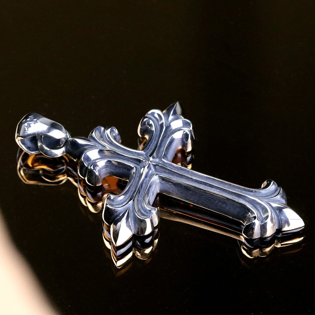 【Silver Monsters】日本一級神牌 Loud Style Design 經典鳶尾重磅十字架 純銀吊墜