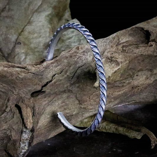 【Silver Monsters】日本雕畫雙絕 Dual Flow 原創手作 細版GUREN "紅蓮" 純銀手環