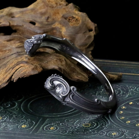 【Silver Monsters】日本暗系新古典狂潮 Superbia 神視 原創手做 噴砂舊化 純銀手環