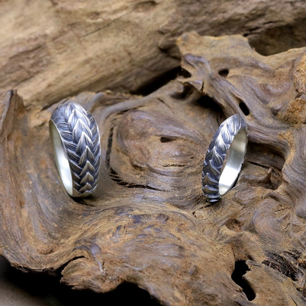 【Silver Monsters】日本雕畫雙絕 Dual Flow 原創手作 紅蓮花瓣S 純銀戒指