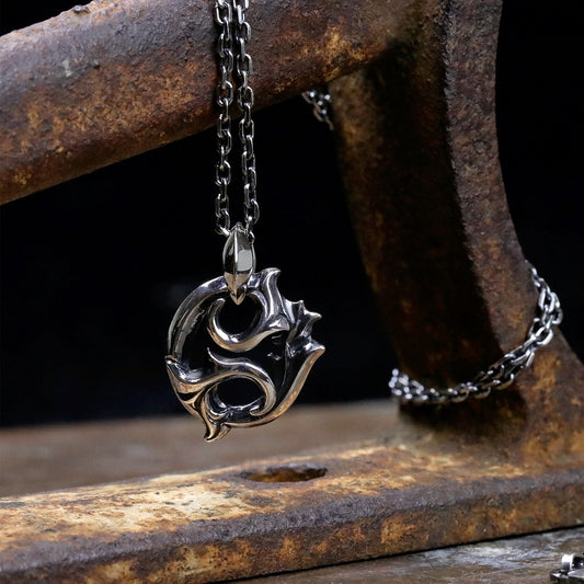 【Silver Monsters】前衛宗師日本 Glam Scale 機甲王 原創設計 哥德雕花環 純銀項鍊