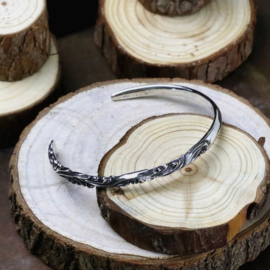 【Silver Monsters】日本一級神牌 Loud Style Design 原創手做 2/3哥特雕花 純銀手環