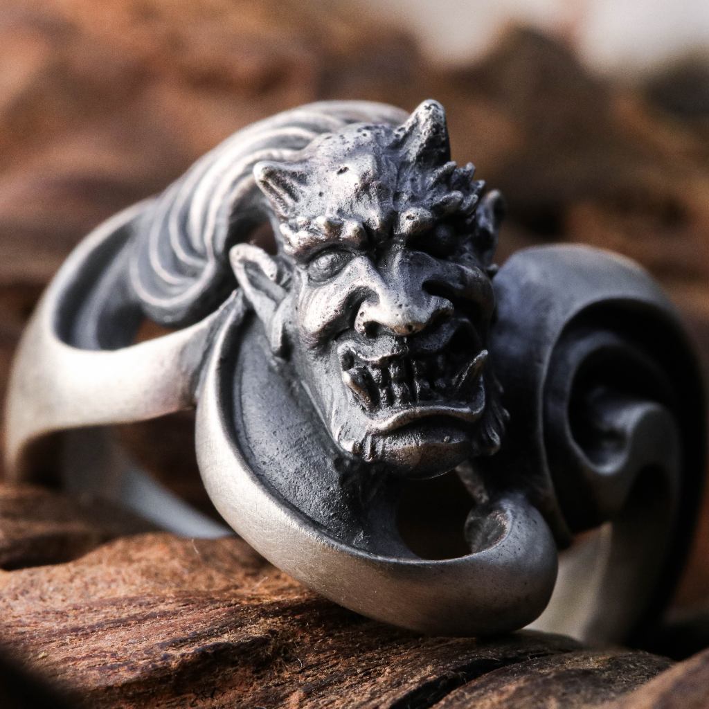 【Silver Monsters】日本雕畫雙絕 Dual Flow 原創精雕 雷神 純銀戒指