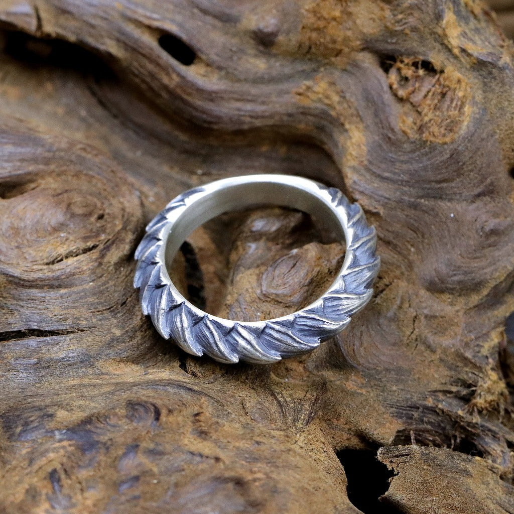 【Silver Monsters】日本雕畫雙絕 Dual Flow 原創手作 紅蓮花瓣S 純銀戒指