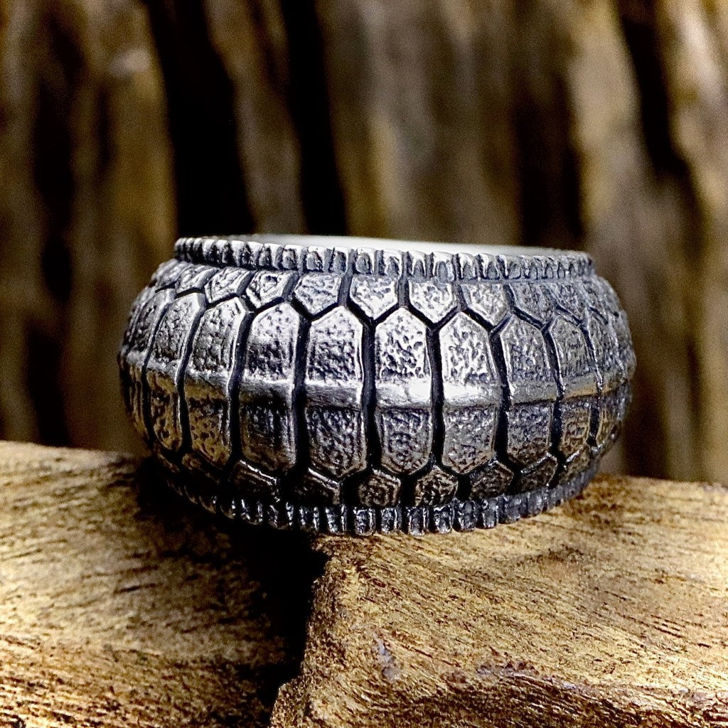 【Silver Monsters】日本雕畫雙絕 Dual Flow 原創手作 立體龜甲 聖獸玄武 純銀戒指