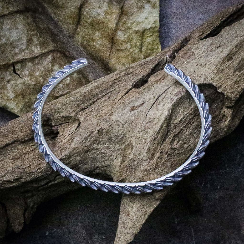 【Silver Monsters】日本雕畫雙絕 Dual Flow 原創手作 細版GUREN "紅蓮" 純銀手環