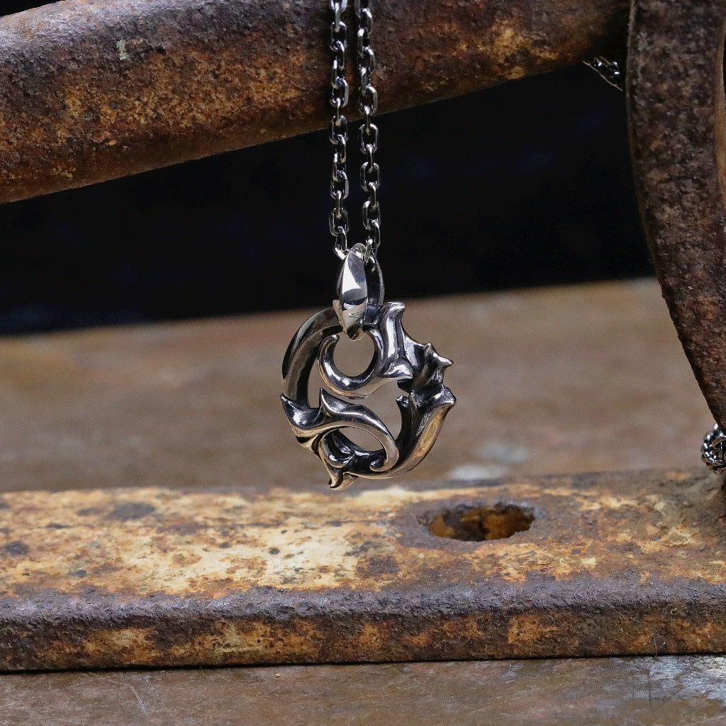 【Silver Monsters】前衛宗師日本 Glam Scale 機甲王 原創設計 哥德雕花環 純銀項鍊