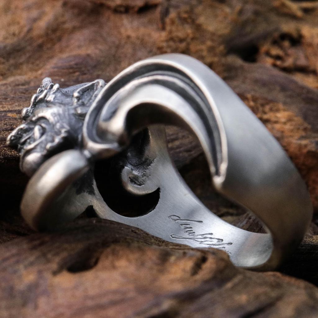 【Silver Monsters】日本雕畫雙絕 Dual Flow 原創精雕 雷神 純銀戒指