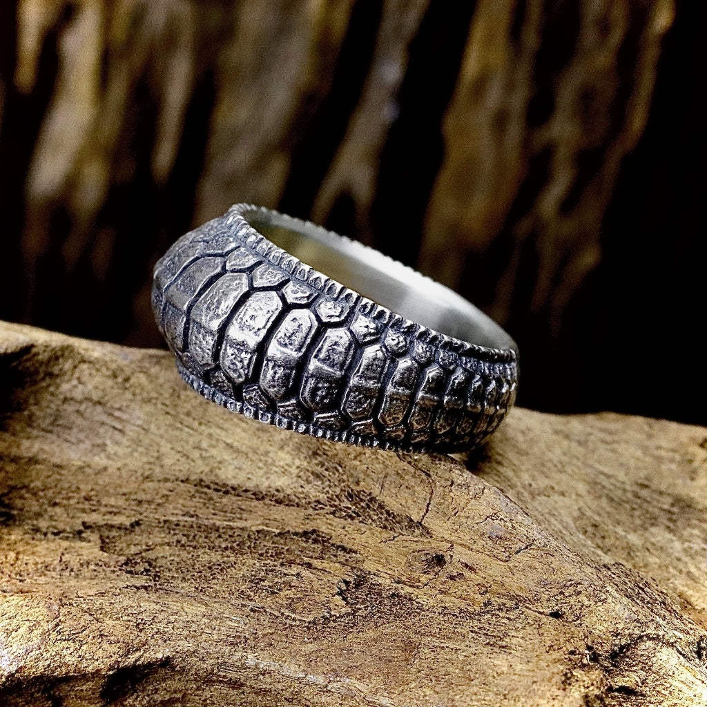 【Silver Monsters】日本雕畫雙絕 Dual Flow 原創手作 立體龜甲 聖獸玄武 純銀戒指