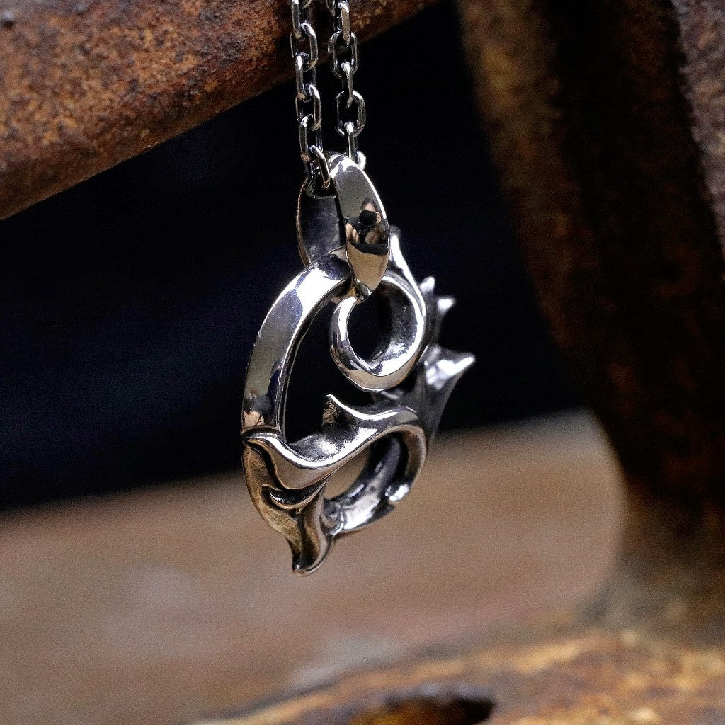 【Silver Monsters】前衛宗師日本 Glam Scale 機甲王 原創設計 哥德雕花環 純銀項鍊