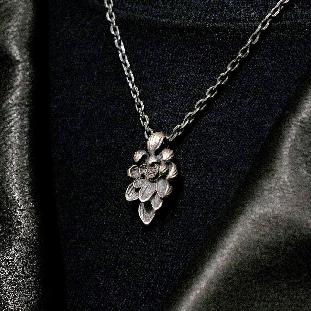 【Silver Monsters】日本雕畫雙絕 Dual Flow 手做原創 清蓮墜S 純銀吊墜