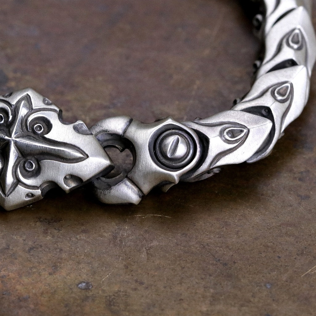 【獨家限定】日本Glam Scale 與SMS九週年聯名 手做原創"機甲十字蟹夾" 純銀手鍊