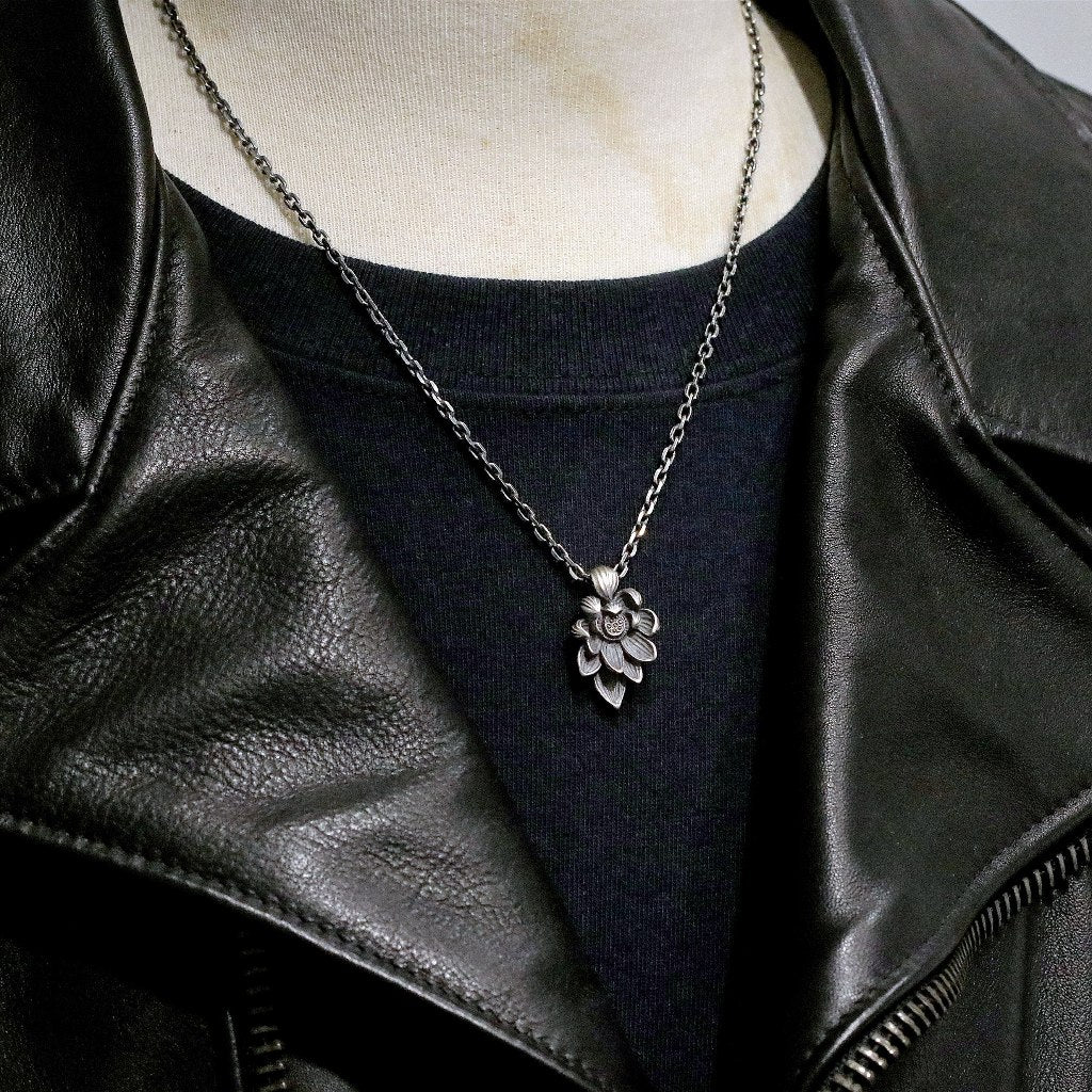 【Silver Monsters】日本雕畫雙絕 Dual Flow 手做原創 清蓮墜S 純銀吊墜