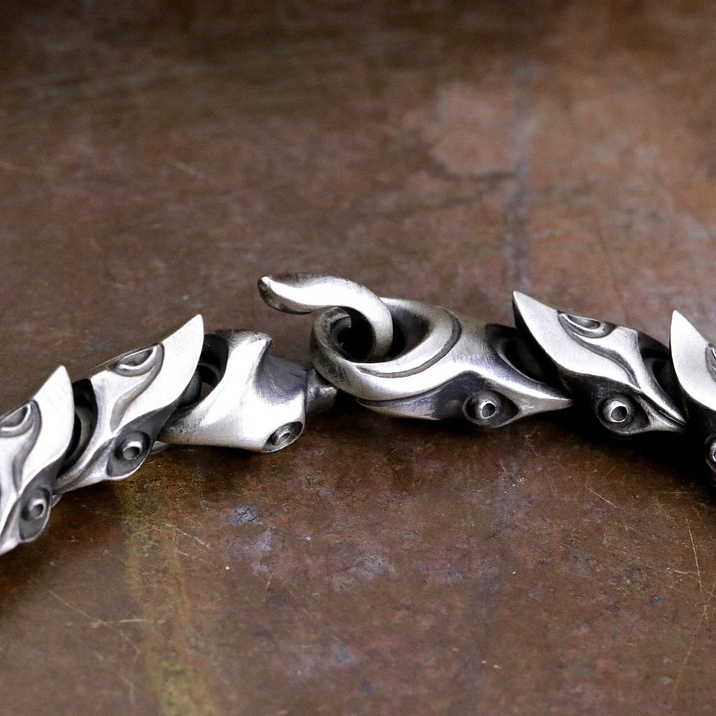 【獨家限定】日本Glam Scale 與SMS九週年聯名 手做原創"機甲十字蟹夾" 純銀手鍊