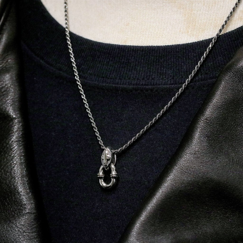 【Silver Monsters】日本前衛宗師 Glam Scale 機甲王 原創手作 純銀十字吊環項鍊(含鍊)