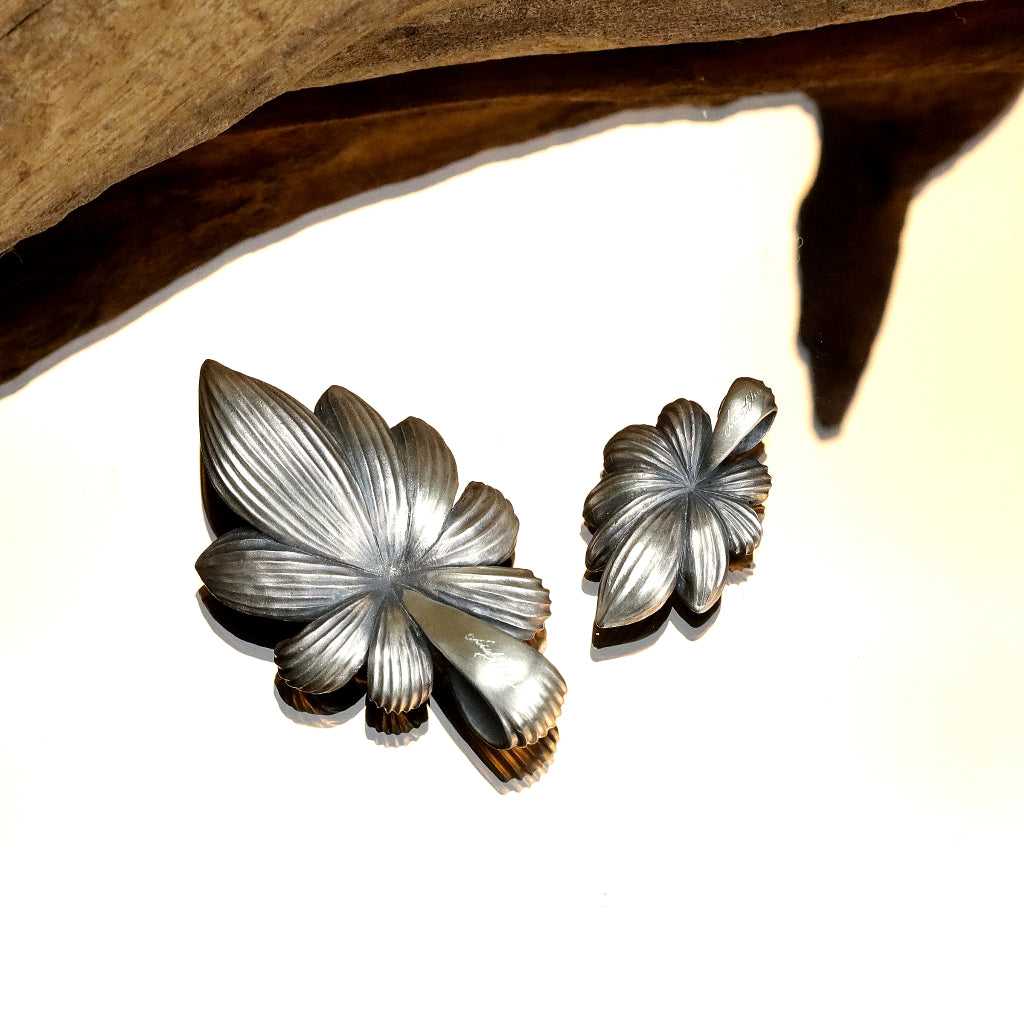 【Silver Monsters】日本雕畫雙絕 Dual Flow 手做原創 清蓮墜L 純銀吊墜