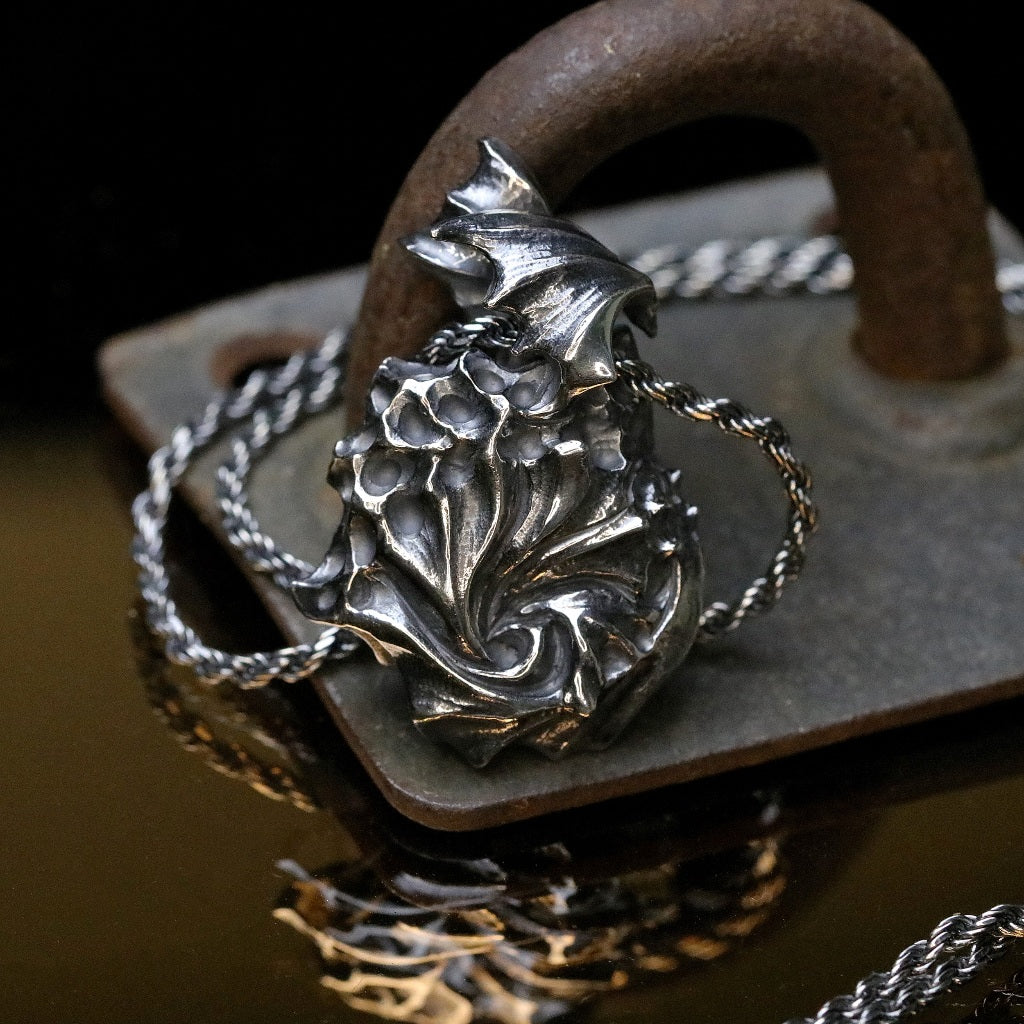 【Silver Monsters】日本Glam Scale 機甲王 原創設計 手工做舊飛龍煙晶 純銀項鍊