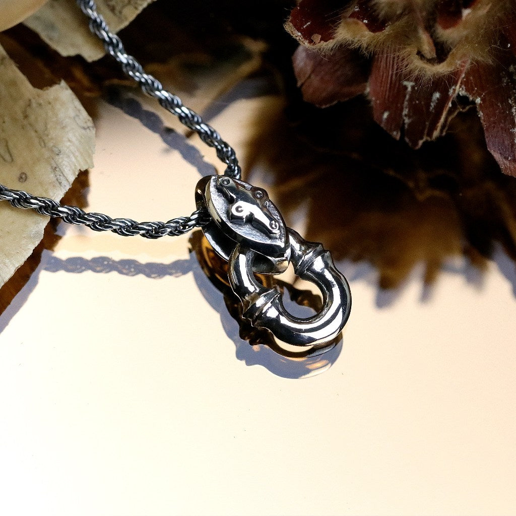 【Silver Monsters】日本前衛宗師 Glam Scale 機甲王 原創手作 純銀十字吊環項鍊(含鍊)