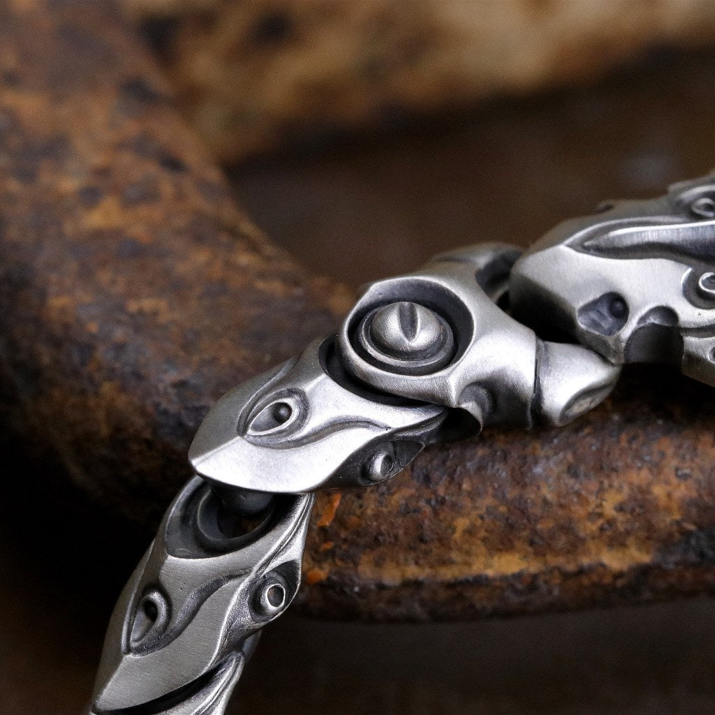 【獨家限定】日本Glam Scale 與SMS九週年聯名 手做原創"機甲十字蟹夾" 純銀手鍊