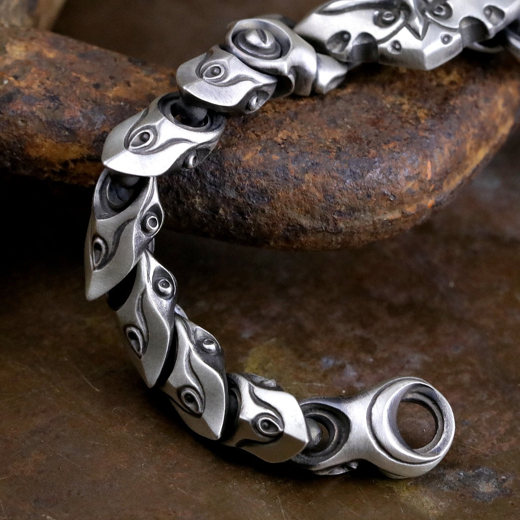 【獨家限定】日本Glam Scale 與SMS九週年聯名 手做原創"機甲十字蟹夾" 純銀手鍊