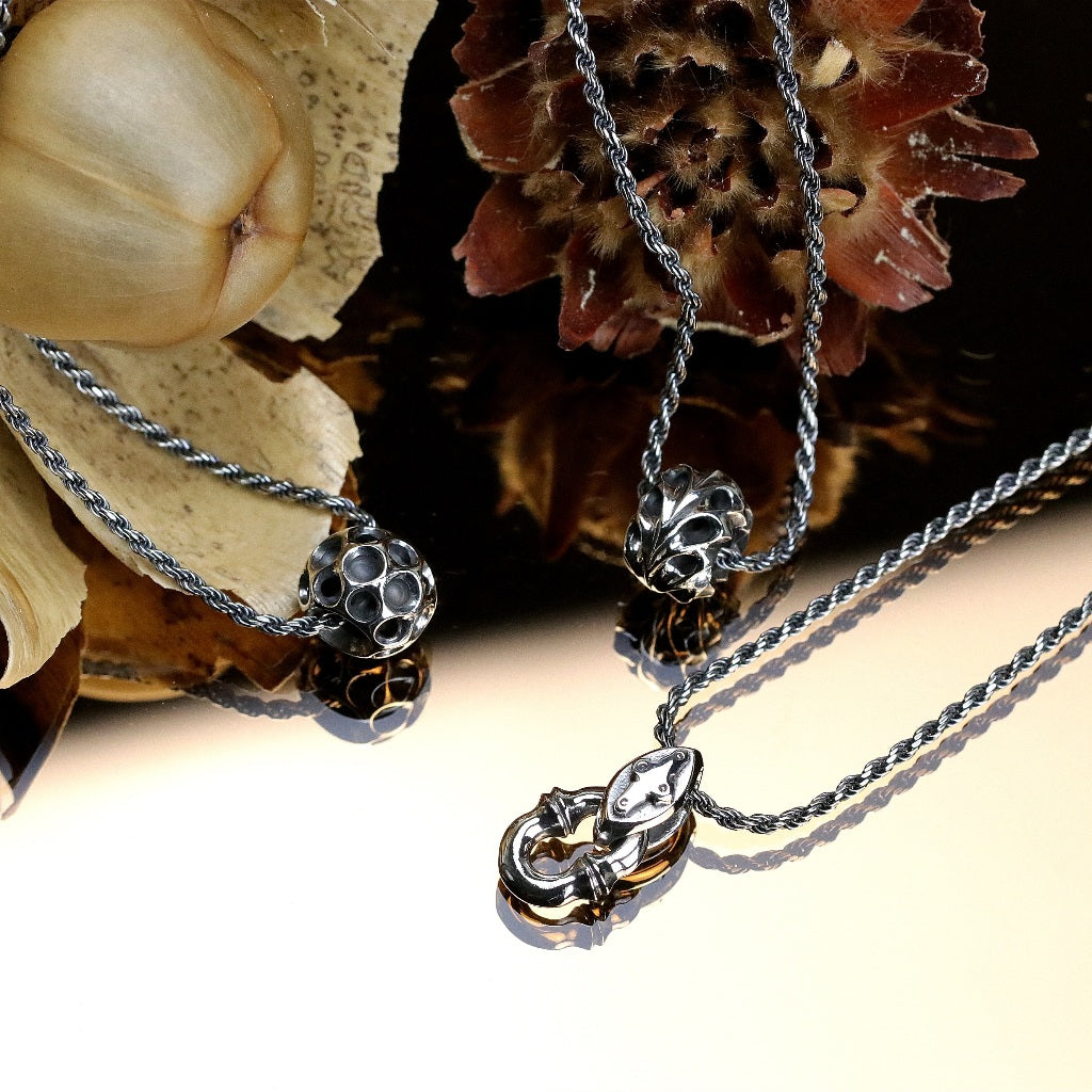 【Silver Monsters】日本前衛宗師 Glam Scale 機甲王 原創手作 深海植萃純銀項鍊(含鍊)