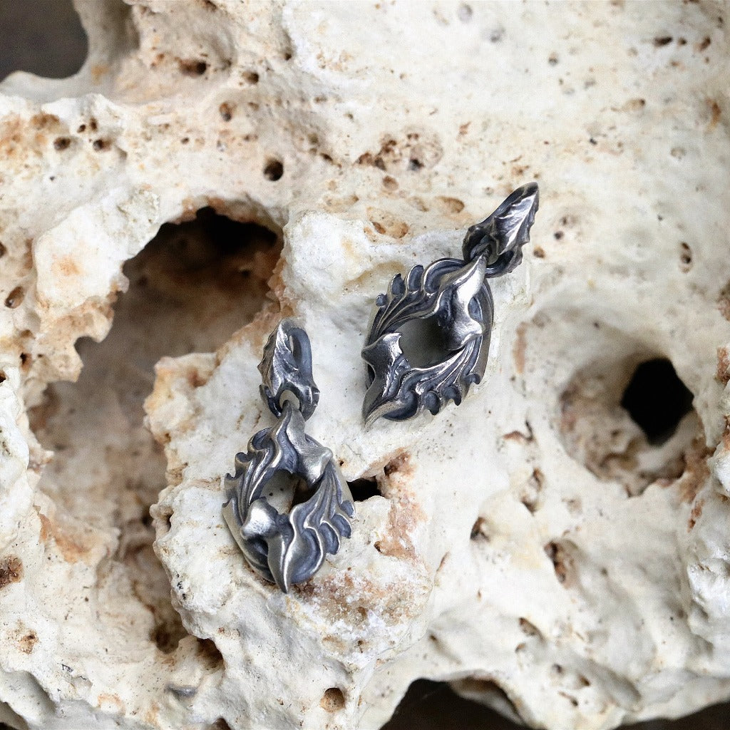 【Silver Monsters】日本前衛宗師 Glam Scale 機甲王 原創設計 海洋化石甲殼純銀吊墜 小墜