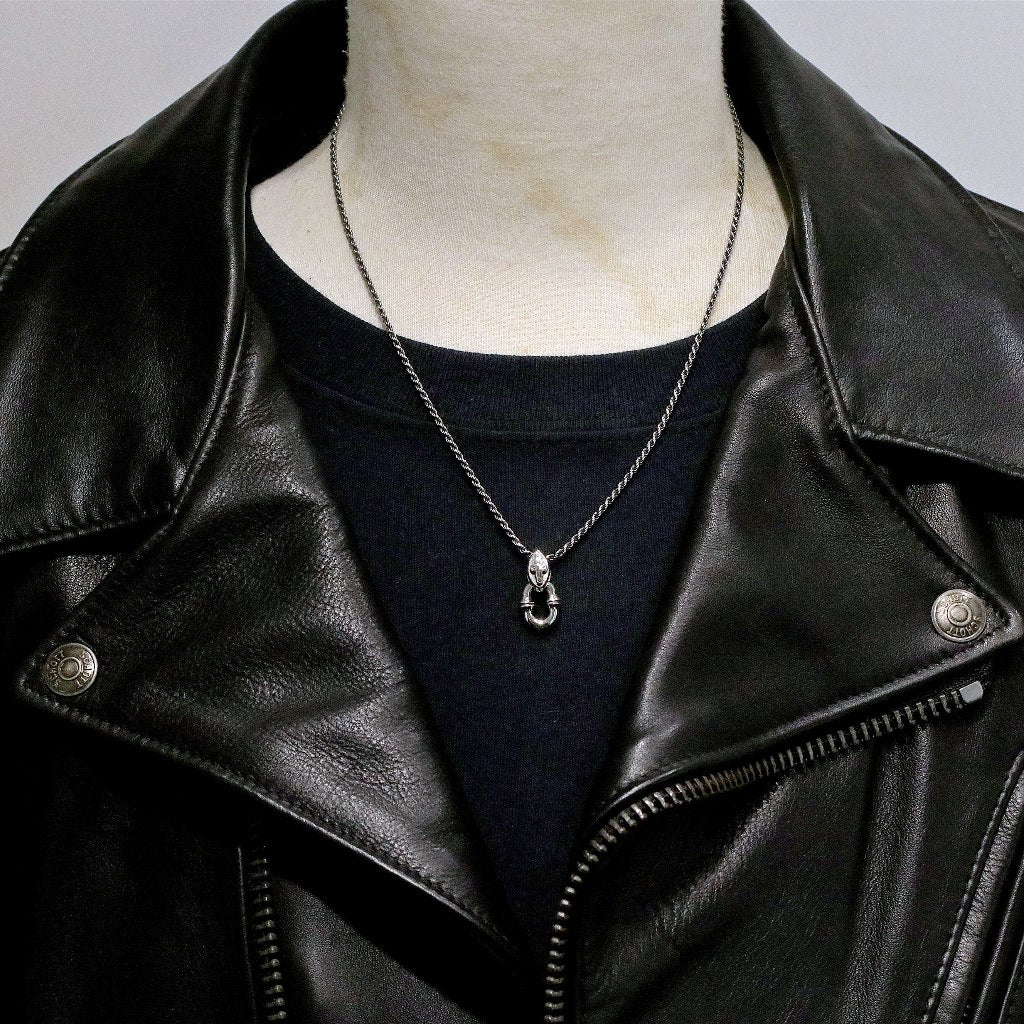 【Silver Monsters】日本前衛宗師 Glam Scale 機甲王 原創手作 純銀十字吊環項鍊(含鍊)