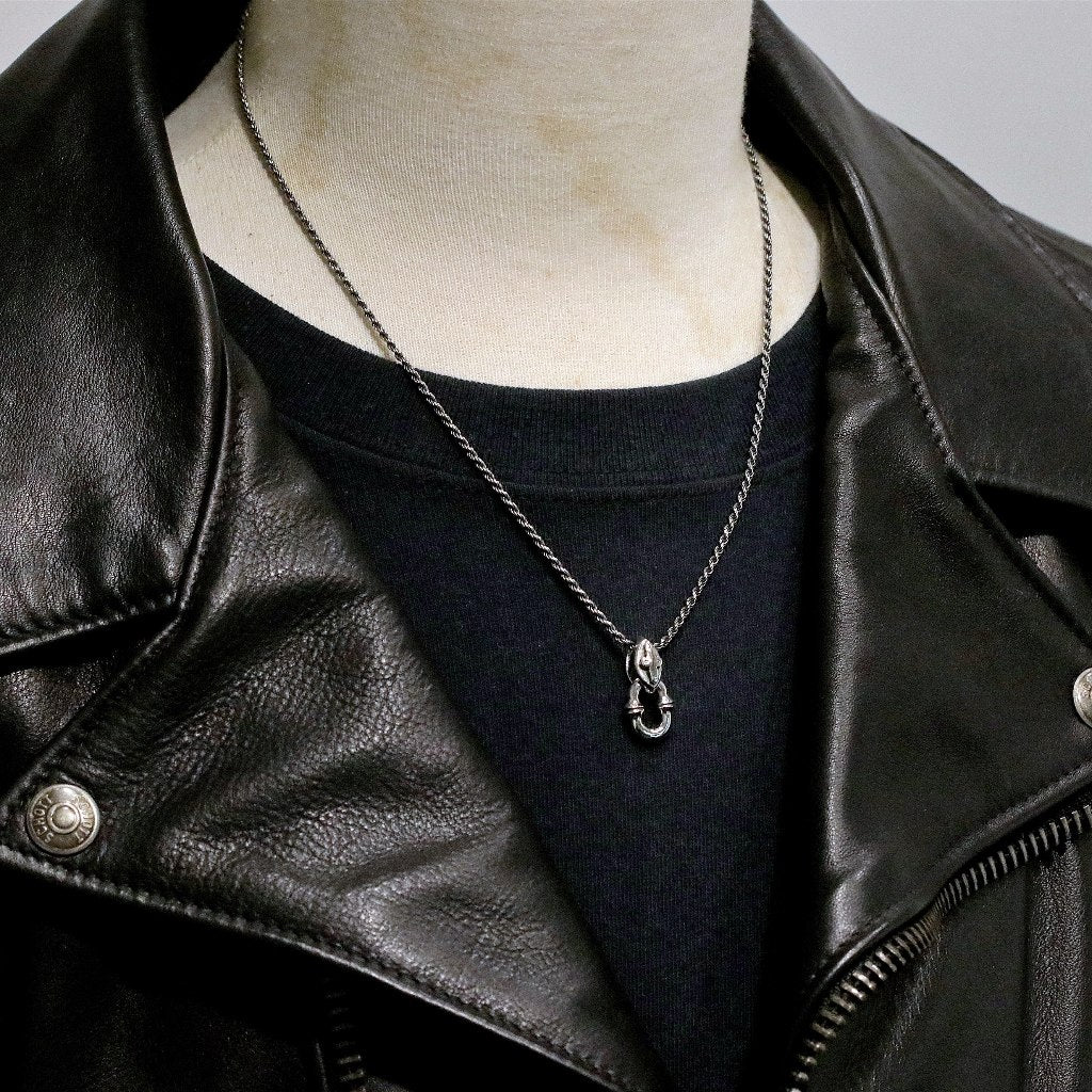 【Silver Monsters】日本前衛宗師 Glam Scale 機甲王 原創手作 純銀十字吊環項鍊(含鍊)