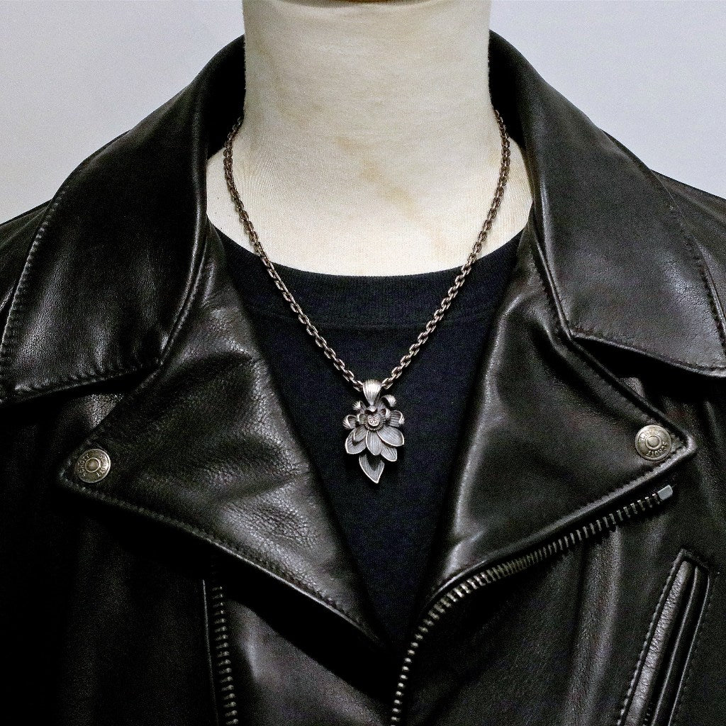 【Silver Monsters】日本雕畫雙絕 Dual Flow 手做原創 清蓮墜L 純銀吊墜